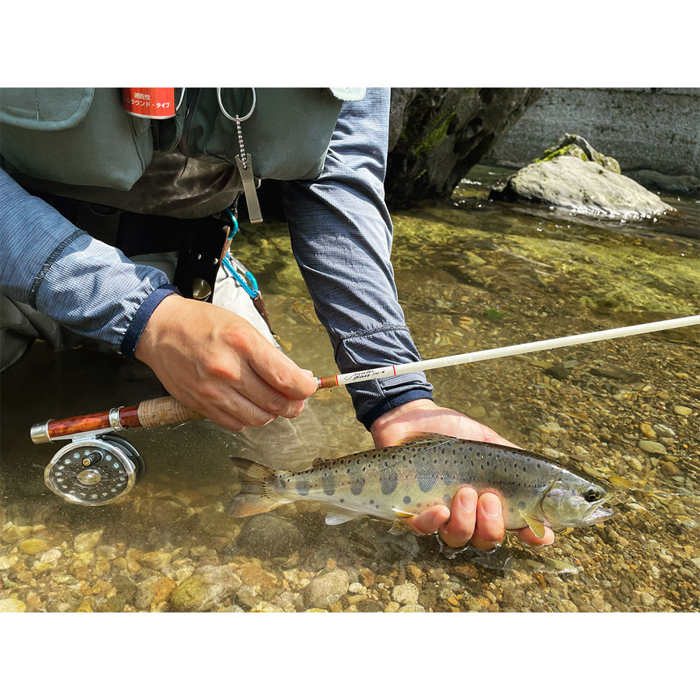 タイミングを合わせて獲った尺山女魚